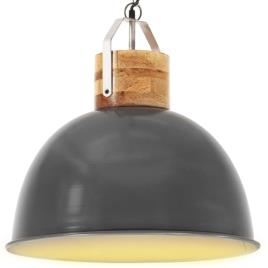 Candeeiro Teto Industrial Redondo 51 cm E27 Mangueira Cinzento