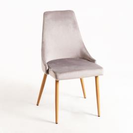 Cadeira de Jantar  Stoik (Cinzento Claro - Veludo, Madeira - 92 x 50 x 47 cm)
