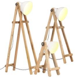 Conjunto 3 Candeeiros de Chão  Ferro Branco (25W - E27 - 28 x 65 x 15 cm)