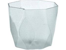 Vaso  Rocka P Transparente (Branco - 12.6 x 12.6 x 10 cm)