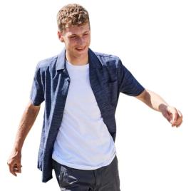 Camisa Manga Curta Mahlon S Navy Marl