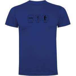 Camiseta De Manga Curta Sleep Eat And Trek XL Royal Blue