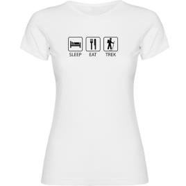 Camiseta De Manga Curta Sleep Eat And Trek XL White