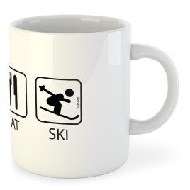 Caneca Sleep Eat And Ski 325ml 325 ml (11 oz) White