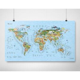 Awesome Maps Surftrip Map Best Surf Beaches Of The World Original Colored Edition One Size