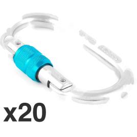 Fixe Climbing Gear Mosquetão Steel Screw Gate Adur 20 Unidades One Size Silver