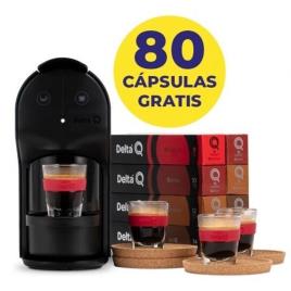 Máquina De Café Delta Q Quick Preto + 80 Cápsulas