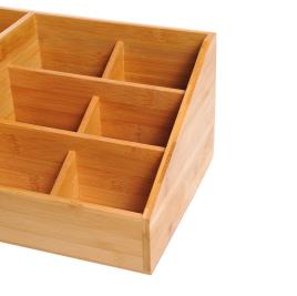 HOMCOM Organizador para Secretária de Bambu Sistema de Secretária Organizador de Mesa de Escritório Polivalente 33x20,5x15,5 cm