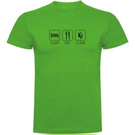 Camiseta De Manga Curta Sleep Eat And Climb 2XL Green