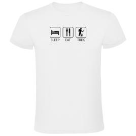 Kruskis Camiseta De Manga Curta Sleep Eat And Trek S White