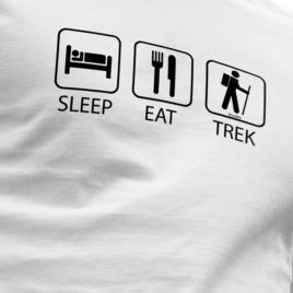 Camiseta De Manga Curta Sleep Eat And Trek S White