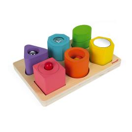 Janod I Wood Shapes & Sounds 6-block Puzzle 1-3 Years Multicolor