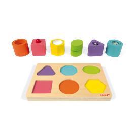 Janod I Wood Shapes & Sounds 6-block Puzzle 1-3 Years Multicolor