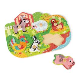 Janod Happy Farm Puzzle 6 Multicolor