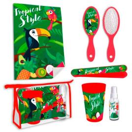 Tropical Style Toucan Toilet Bag One Size Green / Red
