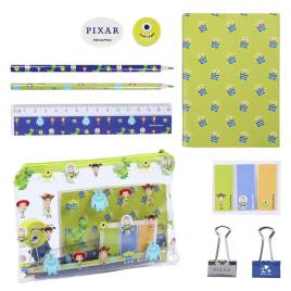 Conjunto De Papelaria Saco Transparente Pixar 6-12 Years Green