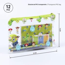 Cerda Group Conjunto De Papelaria Saco Transparente Pixar 6-12 Years Green