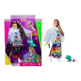 Barbie Boneca Morena Articulada Com Vestido Arco-íris Extra One Size Multicolor