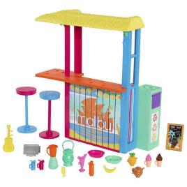 Presente De Brinquedo De Boneca Malibu Beach Bar 3 Years Multicolor