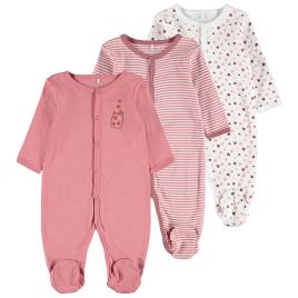 Name It Pijama 3 Pack 4 Months Dusty Rose