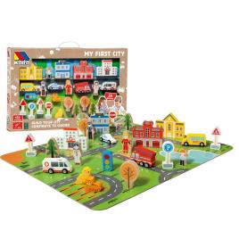 Molto City Blocks Wood 55 Peças 3-6 Years Multicolor