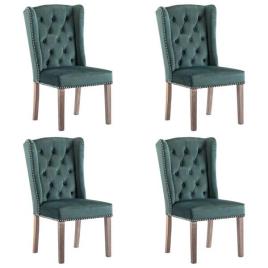 Conjunto 4 Cadeiras de Jantar  3055854 (Verde - Tecido - 55 x 69 x 108.5 cm)