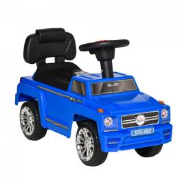 HOMCOM Carro Andador para Bebé de 18-36 Meses Carro sem Pedais com Faróis Música Buzina Compartimento de Armazenamento e Encosto Alto 68x30,5x41,5cm Azul