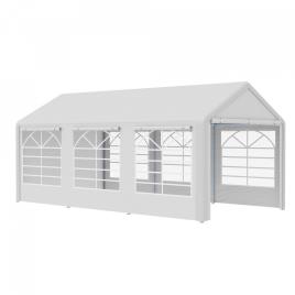 Outsunny Pérgola para Jardim 6x3m Pérgola de Jardim com 4 Painéis Laterais 2 Portas Enroláveis e 6 Janelas Proteção UV para Exterior Eventos Casamentos Branco