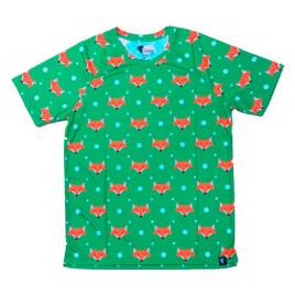 Hoopoe Camiseta De Manga Curta Fox M Green / Orange / White