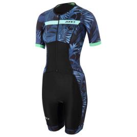 Zone3 Trifato Manga Curta Activate+ Tropical Palm S Navy / Mint