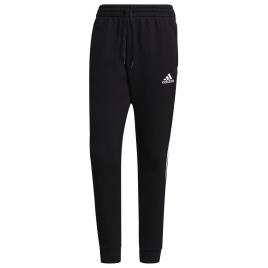 Calças Essentials Fleece Tapered Cuff 3-stripes S Black / White