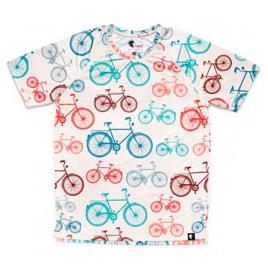 Camiseta De Manga Curta Bike S White / Blue / Orange