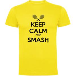 Camiseta De Manga Curta Keep Calm And Smash L Yellow