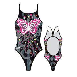 Maiô De Alça Fina Butterfly Stars 9-10 Years Black