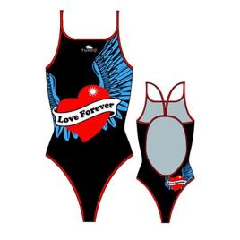 Maiô De Alça Fina Love Forever 3-4 Years Black