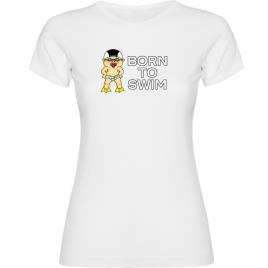 Camiseta De Manga Curta Born To Swim S White