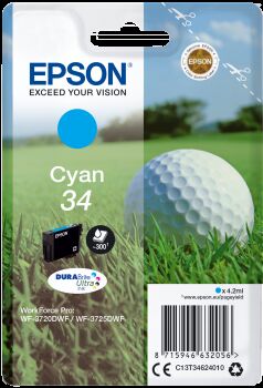 Tinteiro Epson 34 Azul Original Série Bola de Golfe (C13T34624010)