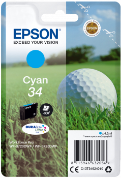 Tinteiros Epson Cyan Serie 34 Wf-3720/3725 - C13t.