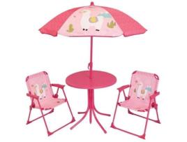 Conjunto de Jardim para Crianças FUN HOUSE 713141 Lola Lama (Mesa + 2 Cadeiras + Guarda-Sol)