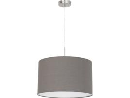Candeeiro Suspenso EGLO Pasteri (Castanho - E27 - 1 x 60 W - Aço e Tecido)
