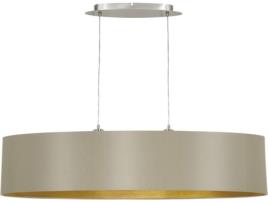 Candeeiro Suspenso EGLO 1000 Maserlo (Bege - E27 - 2 x 120 W - Aço e Tecido)
