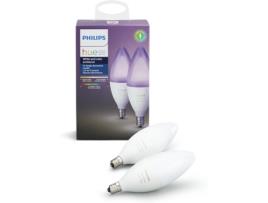 Kit 2 Lâmpadas Inteligentes PHILIPS HUE  (E14 - Branco e cor)