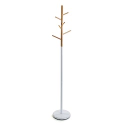 Cabide de pé LEEVE AÇO MAD 6G BRANCO BRILHO