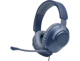 Auscultadores Gaming com fio JBL Quantum 100 (Over Ear - Microfone - Azul)