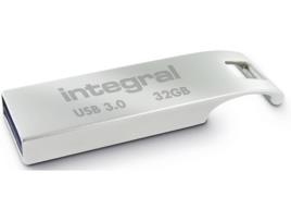 Pen USB INTEGRAL Metal Arc (32 GB - USB 3.0 - Prateado)