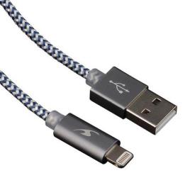 Braided Cable Lightning With Led To Usb 1.2m One Size Black