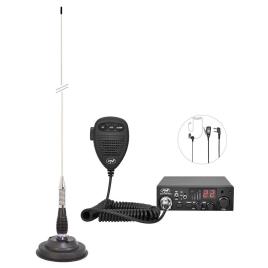 Estação De Rádio Cb Kit Asq + Hs Escort Hp 8001l 81 Fone De Ouvido + Ml100 Cb Antena Com Imán One Size Black