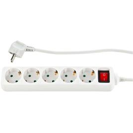 Socket Line 5 Fold 3 M With Switch One Size White