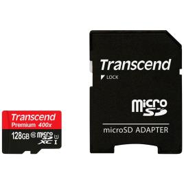 Transcend Micro Sdxc 128gb Class 10 Uhs-i 400x + Sd Adaptador Memória Cartão One Size Multicolor