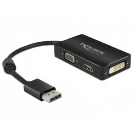 Para Adaptador Vga / Hdmi / Dvi Displayport One Size Black